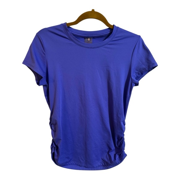 Calia by Carrie Underwood Blue Violet Short Sleeve Ruched Athletic Tee - Picture 1 of 7